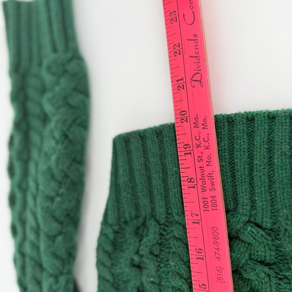JCrew Cable Knit Cardigan Womens Small Green Gold Crest Buttons Dark Academia - Picture 12 of 14